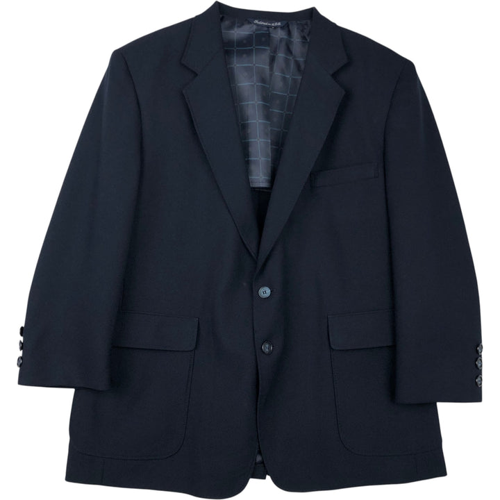 CLASSIC COLLECTION PREMA-PREST Blazer, Tailored Jacket, Made in USA, Men's Size L polyester navy blue type Vintage Second Hand
