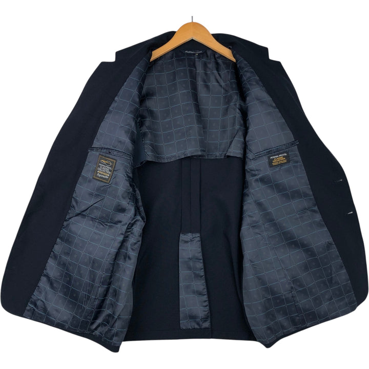 CLASSIC COLLECTION PREMA-PREST Blazer, Tailored Jacket, Made in USA, Men's Size L polyester navy blue type Vintage Second Hand