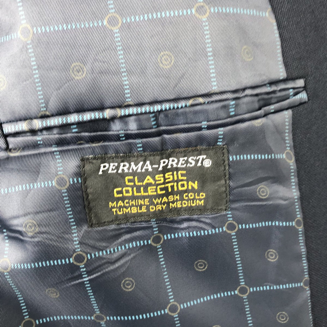CLASSIC COLLECTION PREMA-PREST Blazer, Tailored Jacket, Made in USA, Men's Size L polyester navy blue type Vintage Second Hand