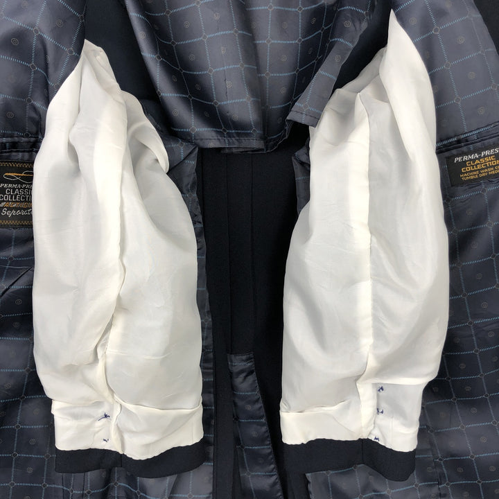 CLASSIC COLLECTION PREMA-PREST Blazer, Tailored Jacket, Made in USA, Men's Size L polyester navy blue type Vintage Second Hand