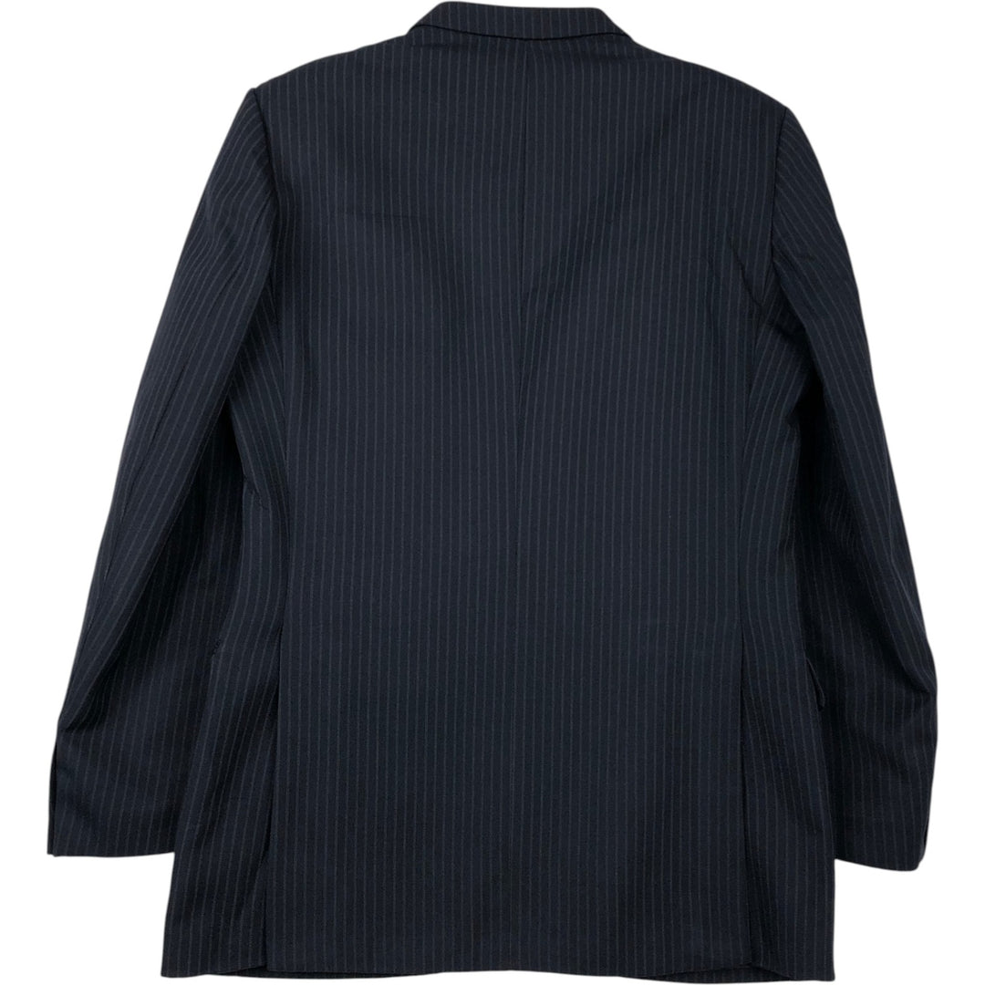 St. Michael Striped Wool Tailored Jacket, Made in England, Men's Size Small polyester navy blue type Vintage Second Hand