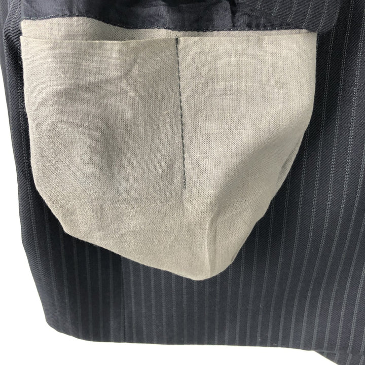 St. Michael Striped Wool Tailored Jacket, Made in England, Men's Size Small polyester navy blue type Vintage Second Hand