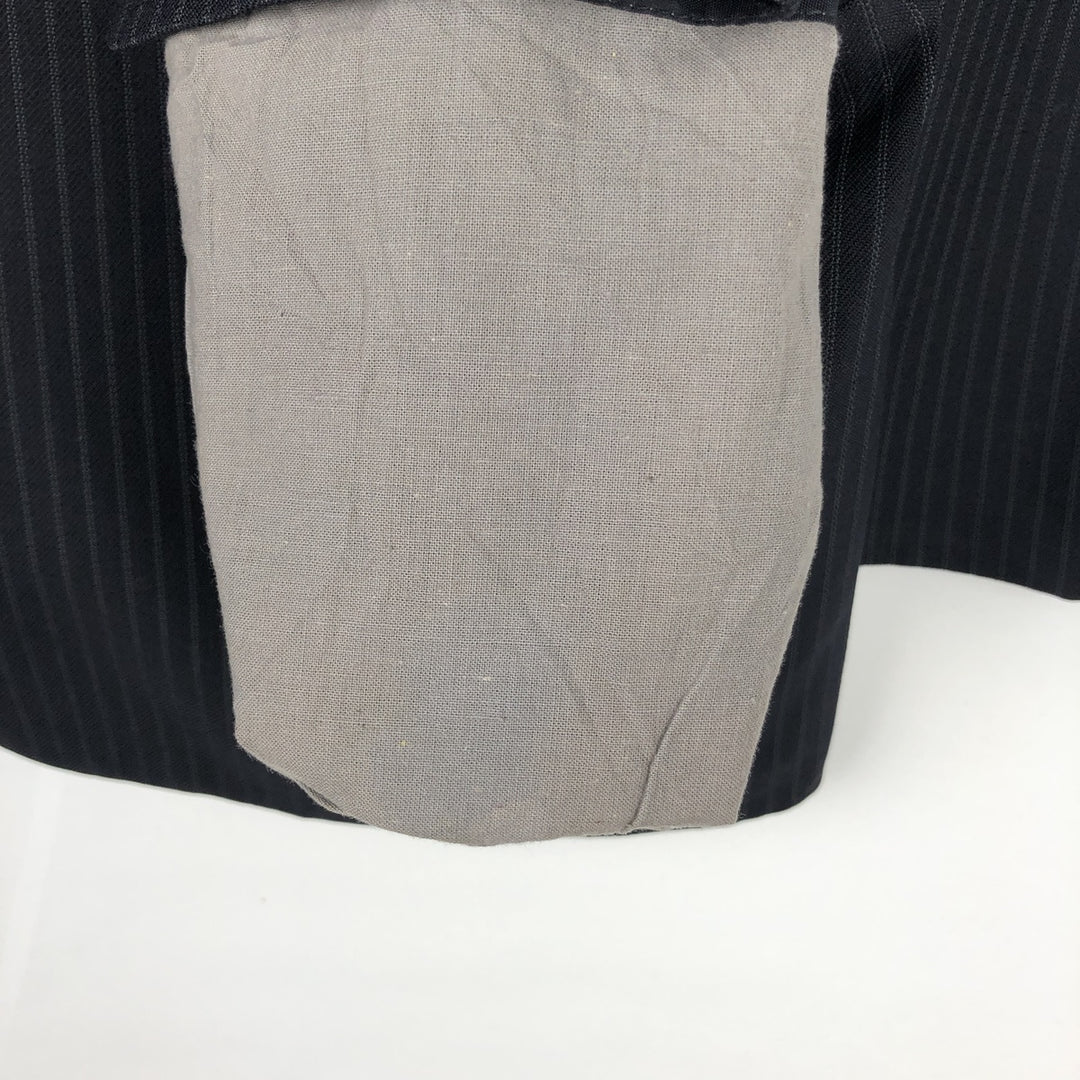 St. Michael Striped Wool Tailored Jacket, Made in England, Men's Size Small polyester navy blue type Vintage Second Hand
