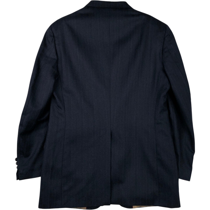 Nordstrom Stripe Pattern Tailored Jacket, Made in USA, Men's Size Medium unclear navy blue type Vintage Second Hand