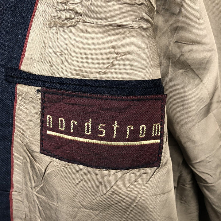 Nordstrom Stripe Pattern Tailored Jacket, Made in USA, Men's Size Medium unclear navy blue type Vintage Second Hand