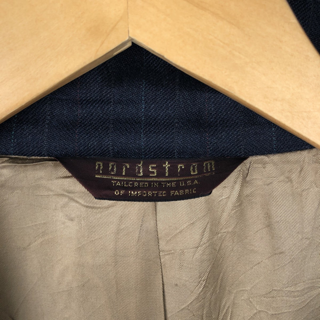 Nordstrom Stripe Pattern Tailored Jacket, Made in USA, Men's Size Medium unclear navy blue type Vintage Second Hand