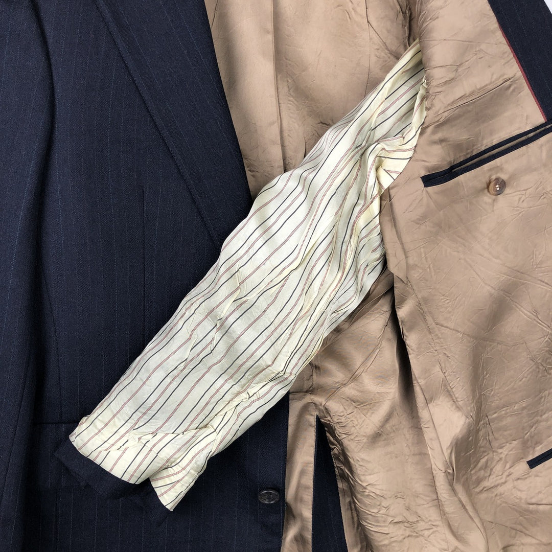 Nordstrom Stripe Pattern Tailored Jacket, Made in USA, Men's Size Medium unclear navy blue type Vintage Second Hand
