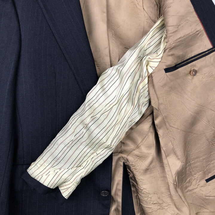 Nordstrom Stripe Pattern Tailored Jacket, Made in USA, Men's Size Medium unclear navy blue type Vintage Second Hand