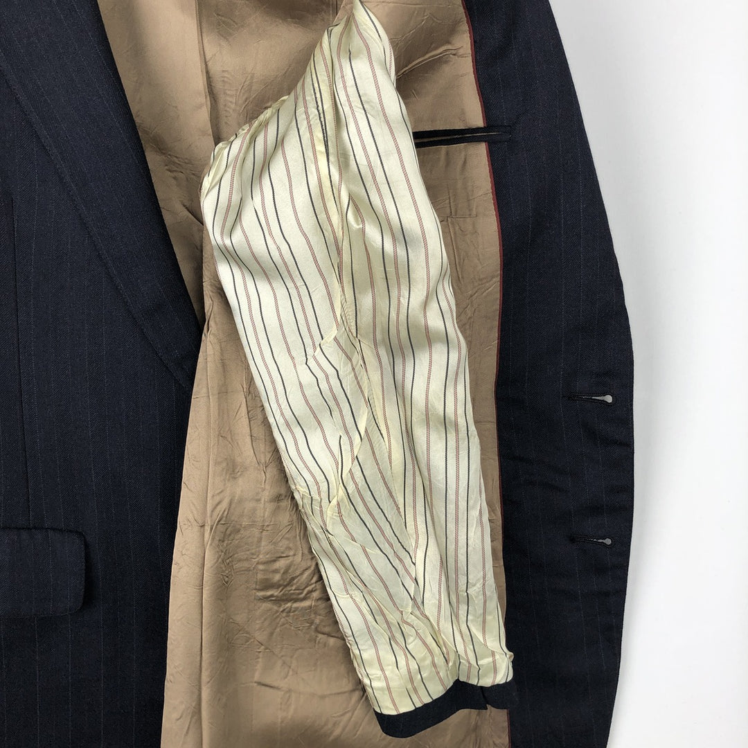 Nordstrom Stripe Pattern Tailored Jacket, Made in USA, Men's Size Medium unclear navy blue type Vintage Second Hand