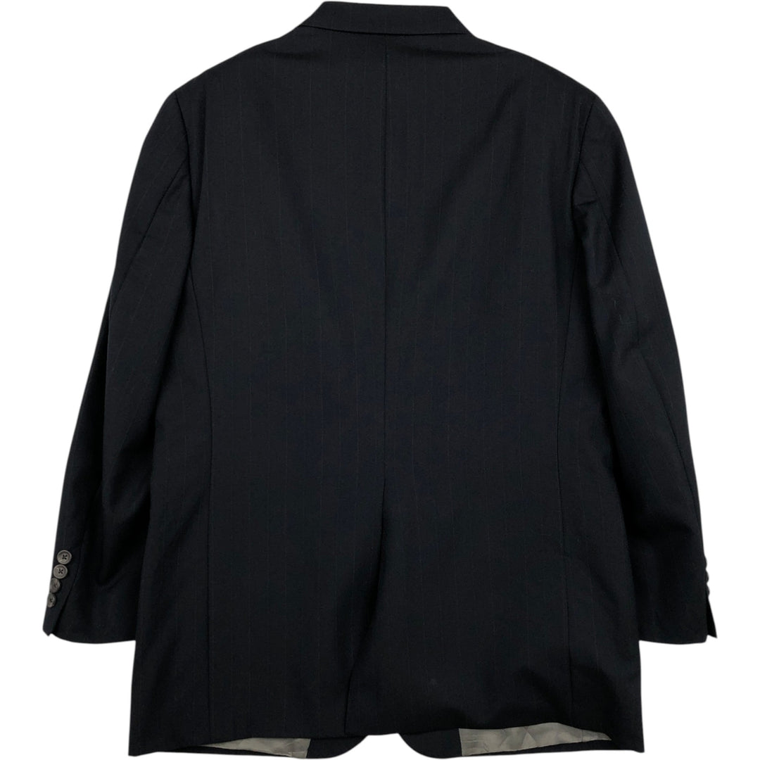 Vintage 1970'S Ralph Lauren Chaps striped wool tailored jacket, made in the USA, size M. wool navy blue type Vintage Second Hand
