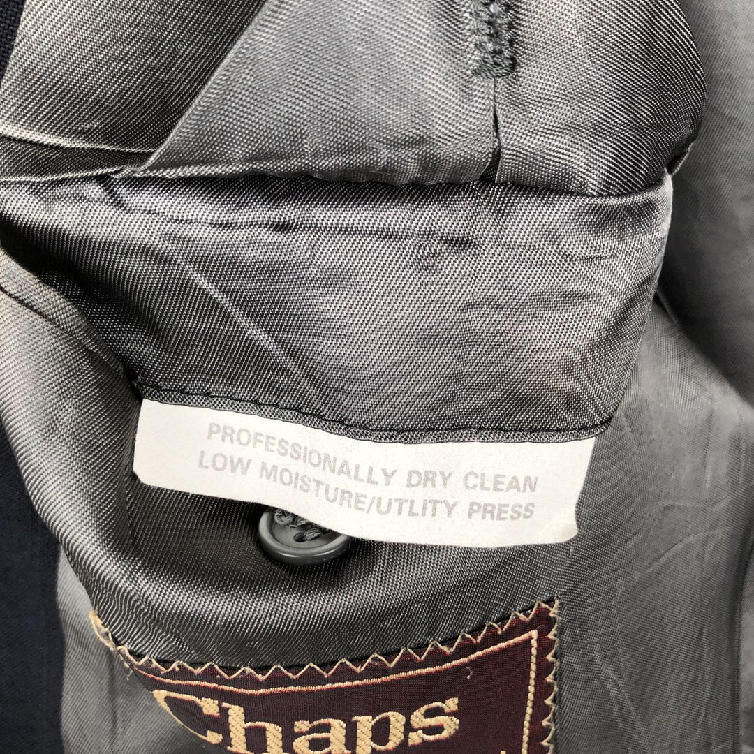 Vintage 1970'S Ralph Lauren Chaps striped wool tailored jacket, made in the USA, size M. wool navy blue type Vintage Second Hand