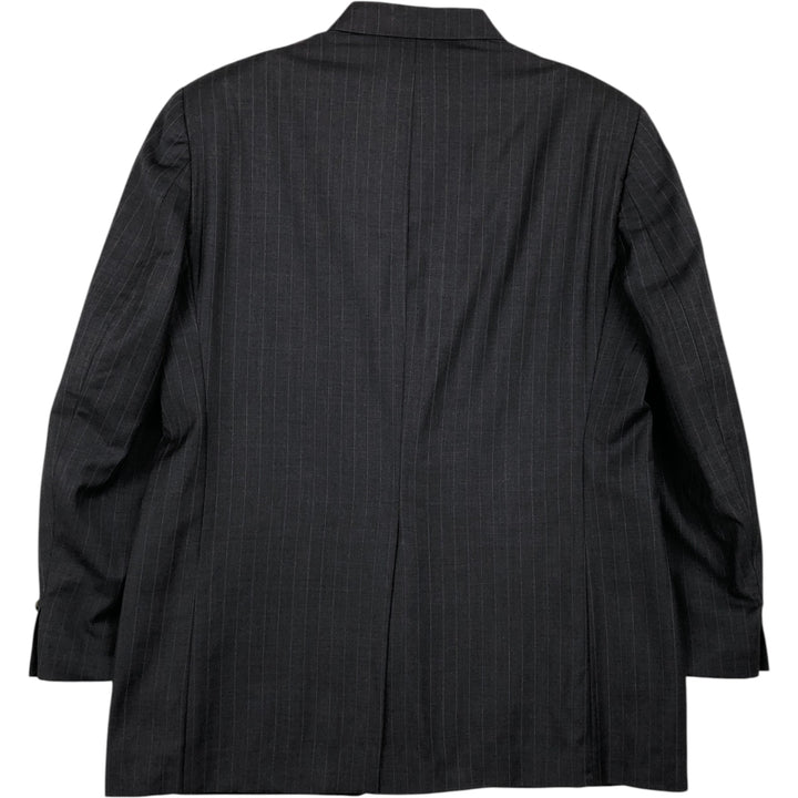 Ralph Lauren Lauren Striped Wool Tailored Jacket, Made in Canada, Men's Size M wool gray type Vintage Second Hand