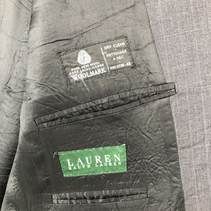 Ralph Lauren Lauren Striped Wool Tailored Jacket, Made in Canada, Men's Size M wool gray type Vintage Second Hand
