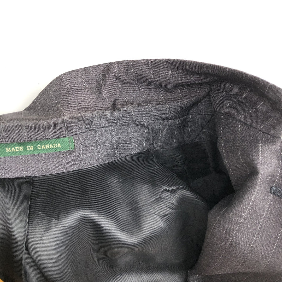 Ralph Lauren Lauren Striped Wool Tailored Jacket, Made in Canada, Men's Size M wool gray type Vintage Second Hand