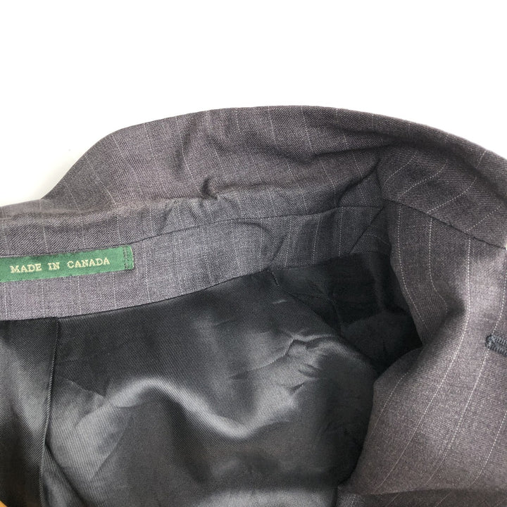 Ralph Lauren Lauren Striped Wool Tailored Jacket, Made in Canada, Men's Size M wool gray type Vintage Second Hand