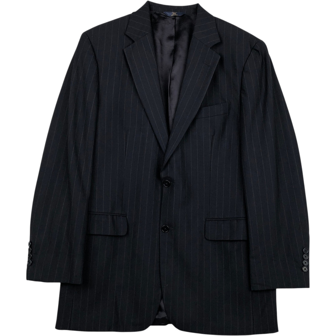 Brooks Brothers 346 Striped Wool Tailored Jacket, Men's Size Medium wool navy blue type Vintage Second Hand