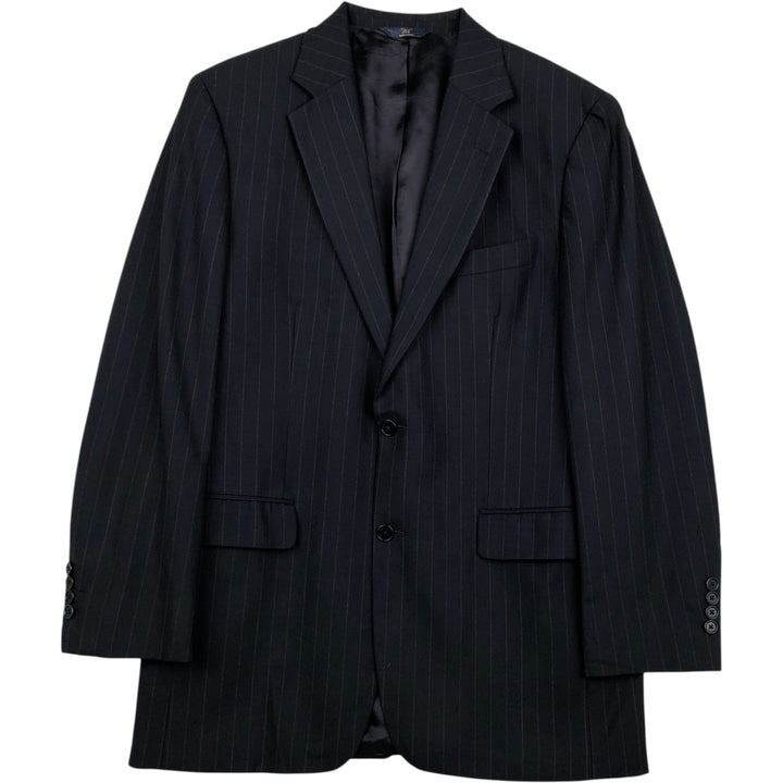 Brooks Brothers 346 Striped Wool Tailored Jacket, Men's Size Medium wool navy blue type Vintage Second Hand