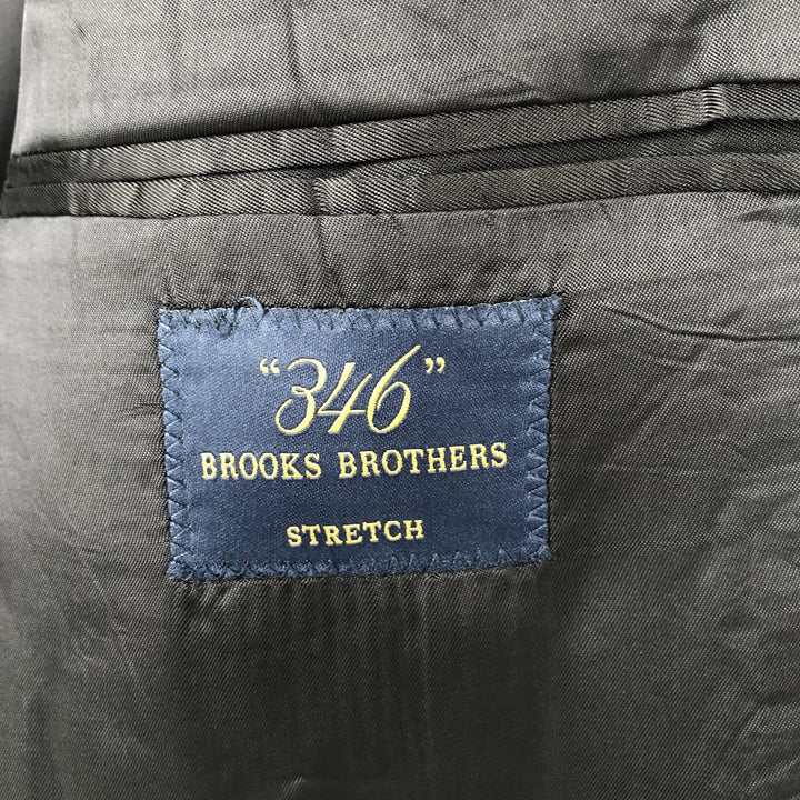 Brooks Brothers 346 Striped Wool Tailored Jacket, Men's Size Medium wool navy blue type Vintage Second Hand