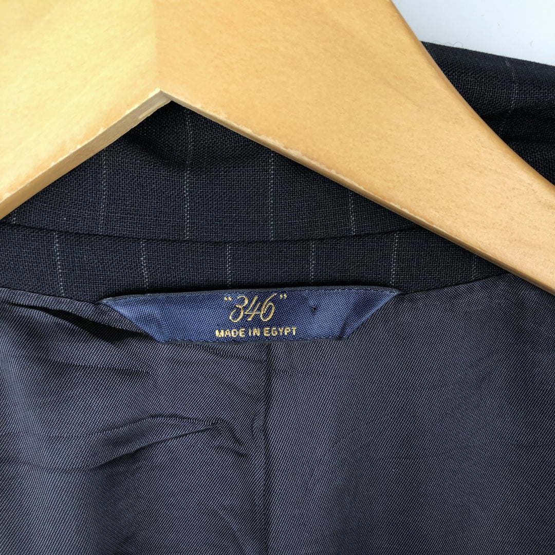 Brooks Brothers 346 Striped Wool Tailored Jacket, Men's Size Medium wool navy blue type Vintage Second Hand