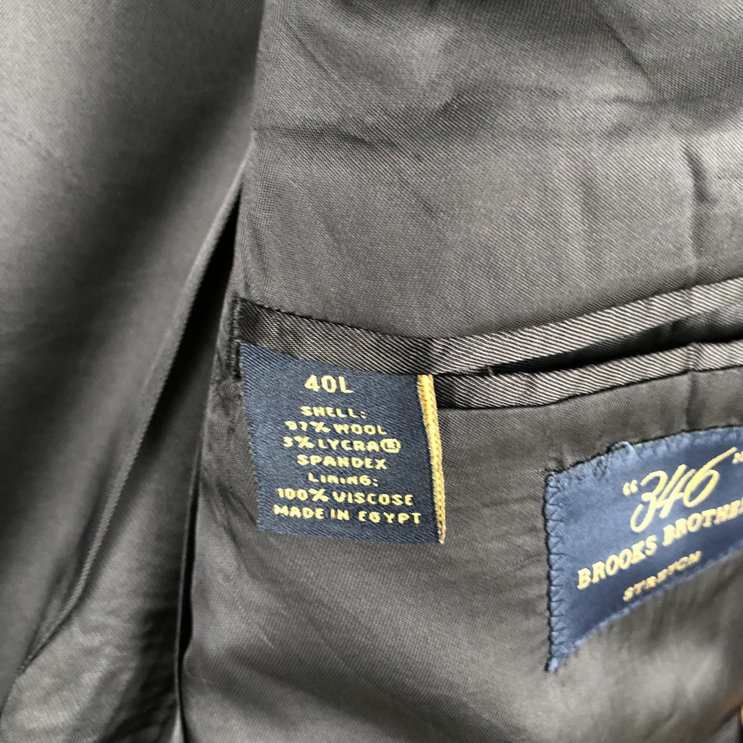 Brooks Brothers 346 Striped Wool Tailored Jacket, Men's Size Medium wool navy blue type Vintage Second Hand