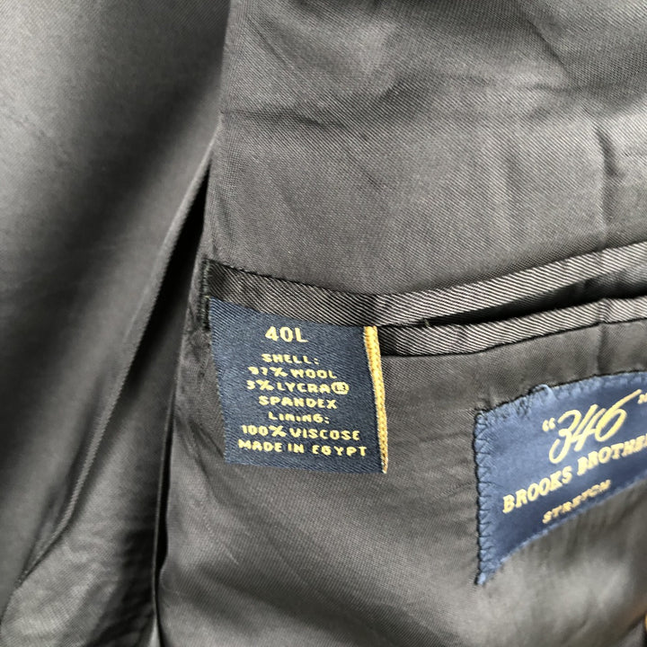 Brooks Brothers 346 Striped Wool Tailored Jacket, Men's Size Medium wool navy blue type Vintage Second Hand