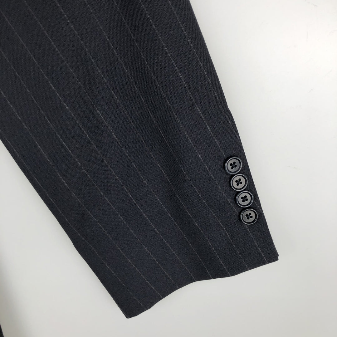 Brooks Brothers 346 Striped Wool Tailored Jacket, Men's Size Medium wool navy blue type Vintage Second Hand