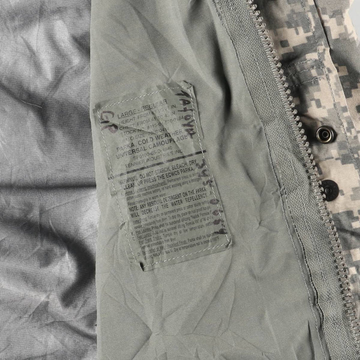 Authentic 2000'S US military camouflage pattern ACU digital camo military Gore-Tex parka, made in the USA, size LARGE-REGULAR, equivalent to men's L cotton Khaki type Vintage Second Hand