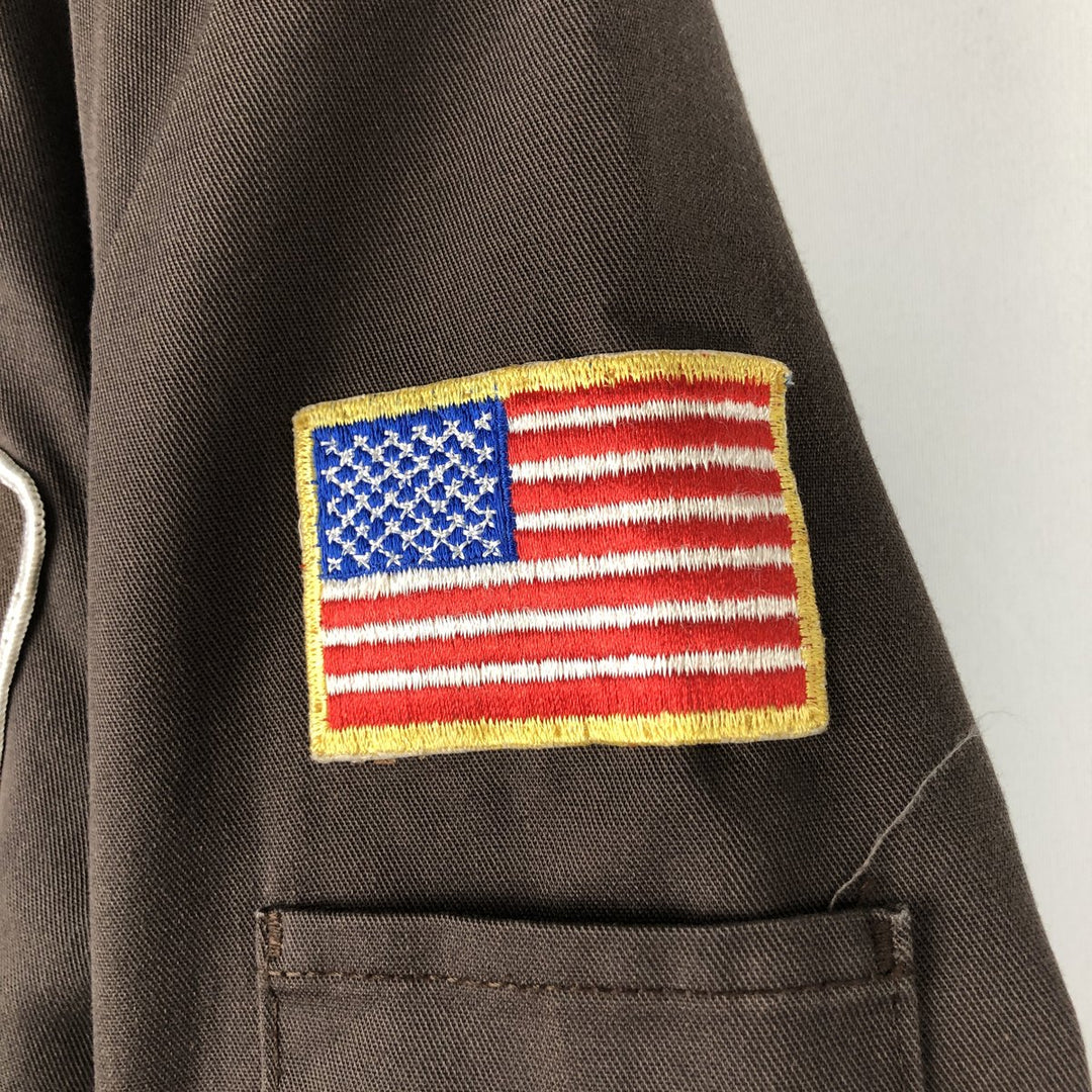 Vintage 1990'S Red Kap Stars and Stripes Work Jacket, Made in USA, Men's Size L polyester brown type Vintage Second Hand