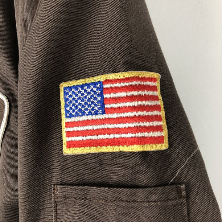 Vintage 1990'S Red Kap Stars and Stripes Work Jacket, Made in USA, Men's Size L polyester brown type Vintage Second Hand