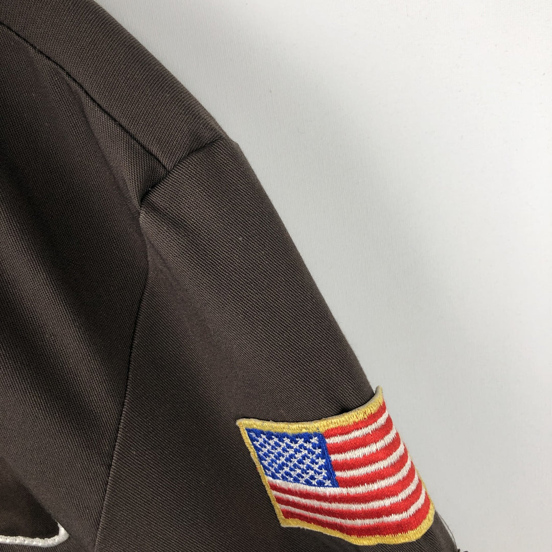 Vintage 1990'S Red Kap Stars and Stripes Work Jacket, Made in USA, Men's Size L polyester brown type Vintage Second Hand