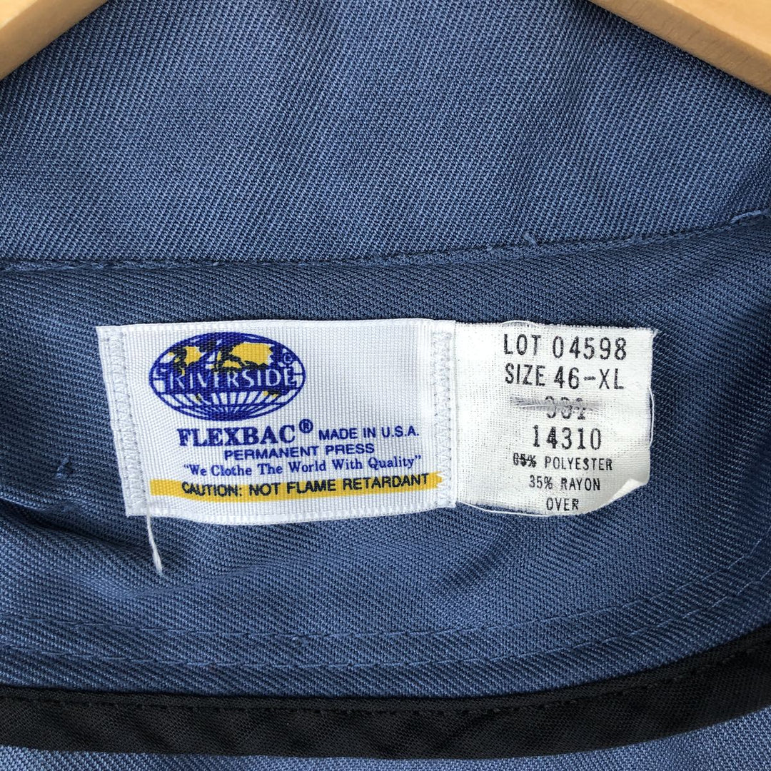 Vintage 80s-90'S Riverside Flexbac Work Jacket, Made in USA, Men's XL polyester navy blue type Vintage Second Hand
