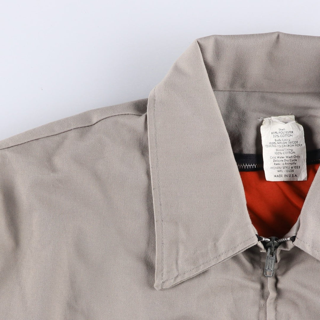 90'S Vintage Work Jacket, Made in USA, Men's Size L polyester Khaki type sage green Vintage Second Hand