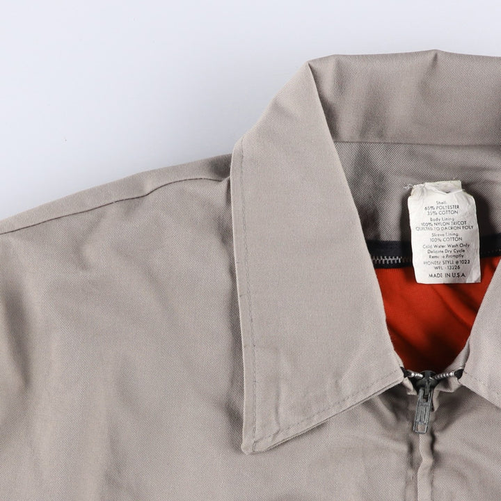 90'S Vintage Work Jacket, Made in USA, Men's Size L polyester Khaki type sage green Vintage Second Hand