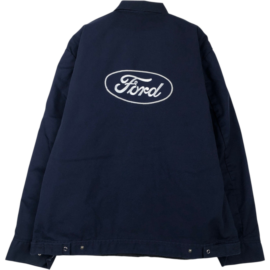 Vintage padded work jacket, made in the USA, size L, men's Nylon navy blue type Vintage Second Hand