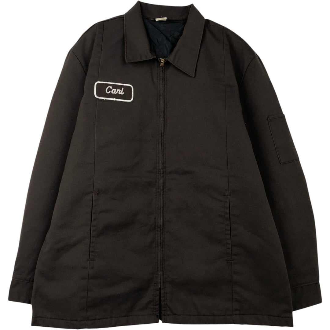 Vintage 70s-80'S Red Kap work jacket, made in the USA, size L, men's polyester brown type Vintage Second Hand