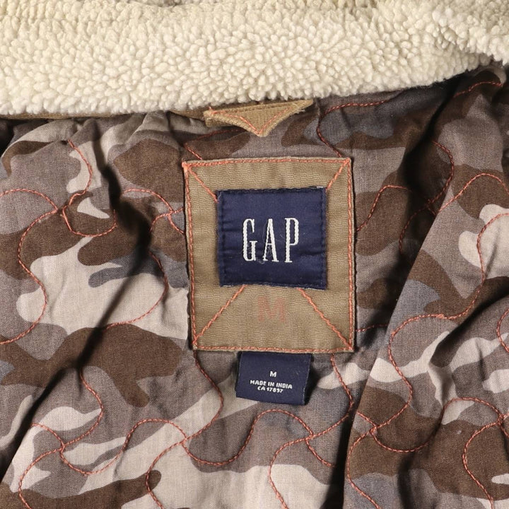 2000'S GAP padded hooded military jacket, men's size M unclear brown type Vintage Second Hand