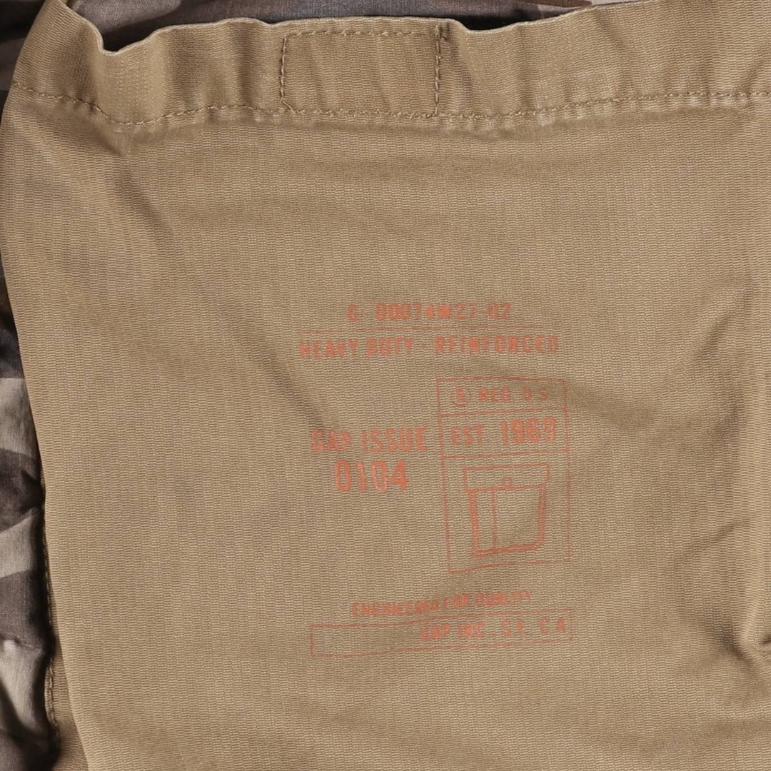 2000'S GAP padded hooded military jacket, men's size M unclear brown type Vintage Second Hand