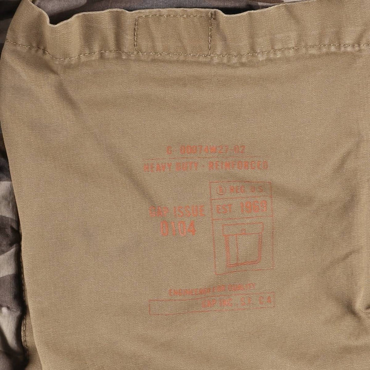 2000'S GAP padded hooded military jacket, men's size M unclear brown type Vintage Second Hand