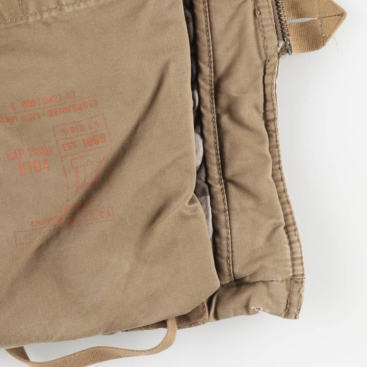 2000'S GAP padded hooded military jacket, men's size M unclear brown type Vintage Second Hand