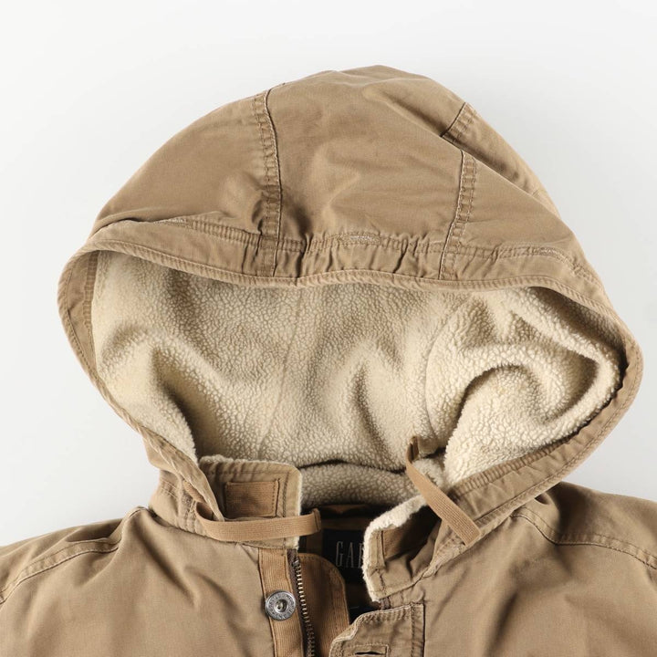 2000'S GAP padded hooded military jacket, men's size M unclear brown type Vintage Second Hand