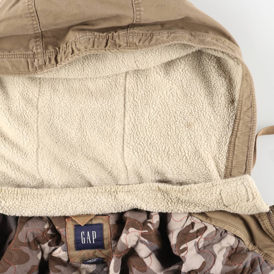 2000'S GAP padded hooded military jacket, men's size M unclear brown type Vintage Second Hand
