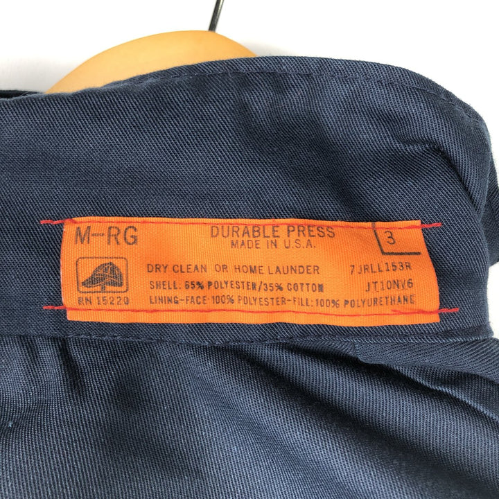 90'S Red Cap Padded Work Jacket, Made in USA, Men's Size Medium, Vintage polyester navy blue type Vintage Second Hand