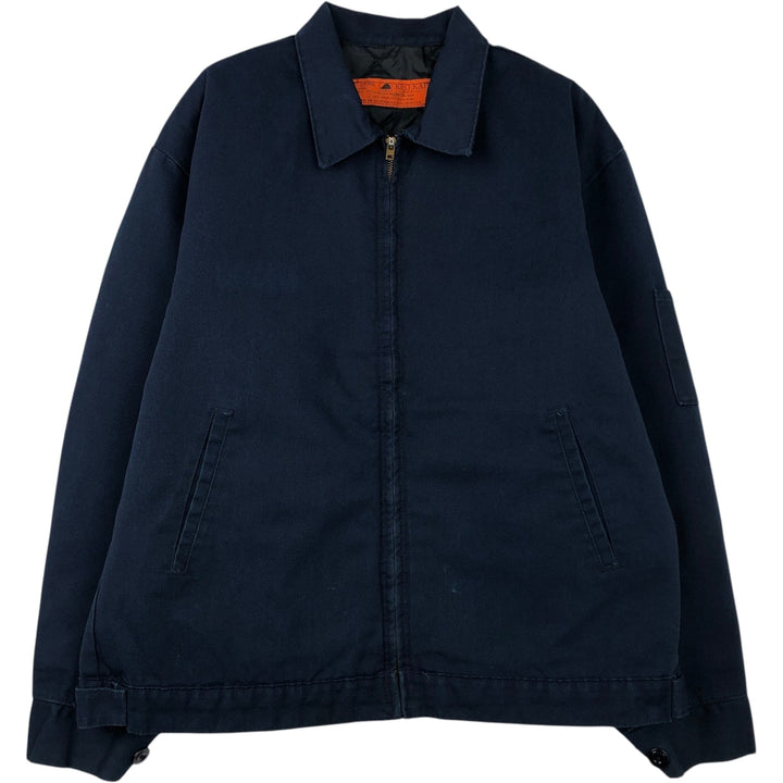 1990'S Red Kap Work Jacket, Made in USA, Men's Size L, Vintage polyester navy blue type Vintage Second Hand