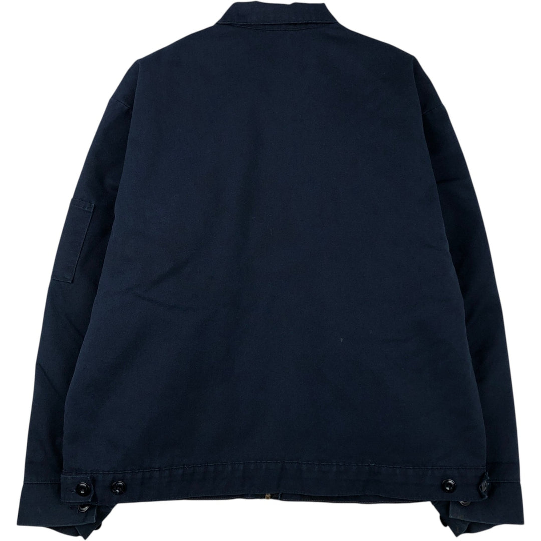 1990'S Red Kap Work Jacket, Made in USA, Men's Size L, Vintage polyester navy blue type Vintage Second Hand