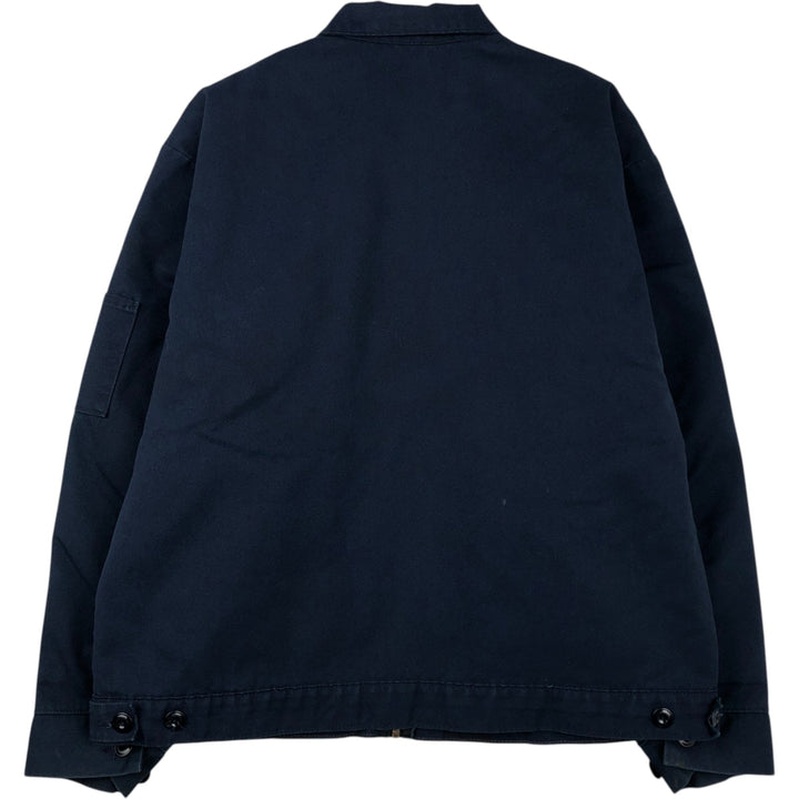 1990'S Red Kap Work Jacket, Made in USA, Men's Size L, Vintage polyester navy blue type Vintage Second Hand