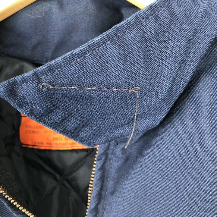 1990'S Red Kap Work Jacket, Made in USA, Men's Size L, Vintage polyester navy blue type Vintage Second Hand