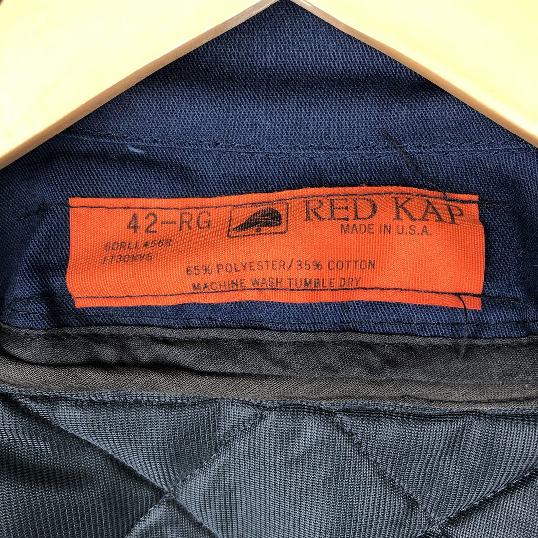 90'S Red Kap padded work jacket, made in the USA, men's size L, vintage polyester navy blue type Vintage Second Hand