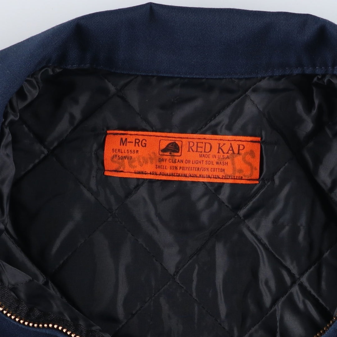 Vintage 1990'S Red Kap work jacket, made in the USA, size M, men's polyester navy blue type Vintage Second Hand