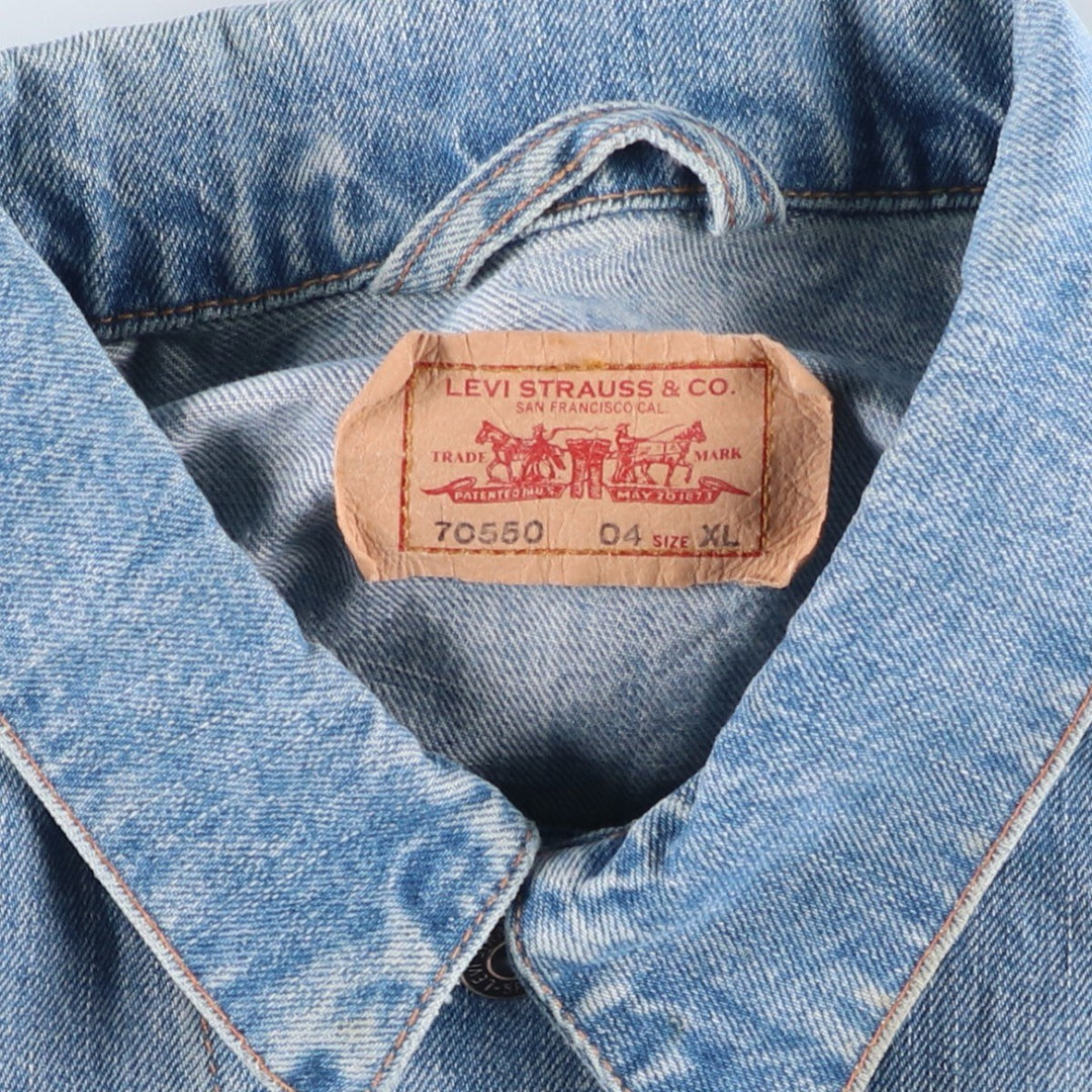 2000'S Levi's 70550-0459 Denim Jacket, Men's Size XL cotton blue type Vintage Second Hand