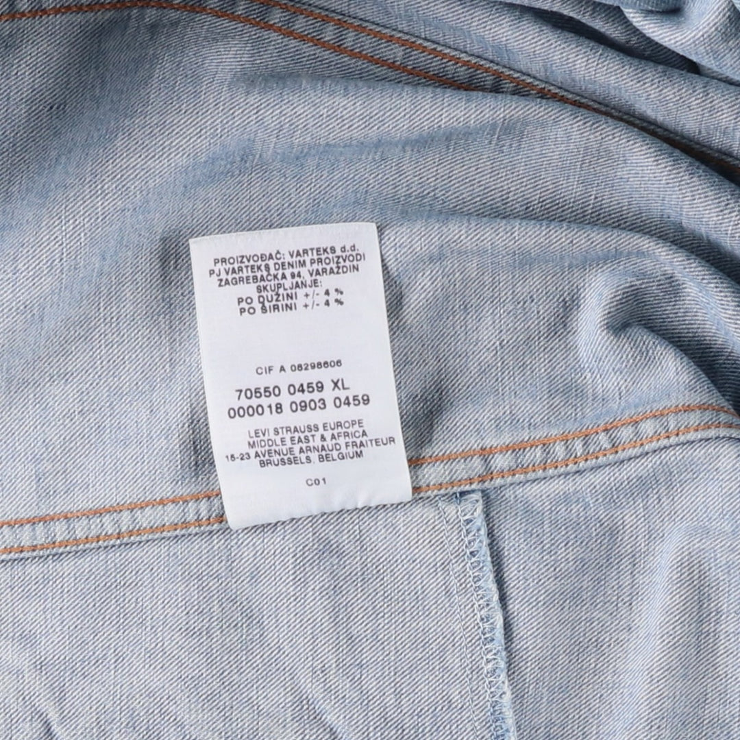 2000'S Levi's 70550-0459 Denim Jacket, Men's Size XL cotton blue type Vintage Second Hand